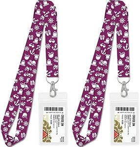 Lanyards for Cruise Key Cards [2-Pack] for Cruises in 2024 & 2025 with Waterproof Key Cruise Card Holder (Purple)