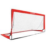 BALWONER 6 x 3 x 3 ft Portable Pop up Kids Soccer Goal Net with Carry Bag for Backyard Red