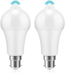 ZONJIE PIR Motion Sensor LED Bulb - 2 Pack- B22 Sensor Bulb 12W- Bayonet Light Bulbs Cool White 6000K Auto On/Off - Equivalent 100w - Motion Light Bulbs for Garage Corridor Basement