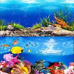 ELEBOX New 20" x 48" Fish Tank Background Paper Wallpaper 2 Sided Colorful Seaweed Water Plants Aquarium Background HD Poster Decorations