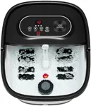 Snailax Foot Spa with Heat, Foot Bath, Collapsible Foot Spa Bath Massager with 8 Massage Rollers, Temperature Control, Bubbles, Pumice Stone, Foot Soaking Tub, Pedicure Foot Spa