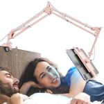 CACENCAN Foldable Tablet Stand, Tablet Mount Adjustable for Bed,Universal Flexible Tablet Holder with 360 Degree Rotation for iPad/iPhoneX/iPad Pro/N-Switch,or Other 4.5~13.5 Inches Devices (Pink)