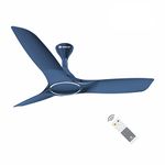 Havells 1200Mm Stealth Air Bldc Motor Ceiling Fan Most Silent & Premium,5 stars With Rf Remote,100% Copper Upto 55% Energy Saving,Timer,Memory Backup (Pack Of 1,Indigo Blue)