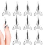 ZJIVQO 10 PCS Halloween Costume Nails Claws Fake Nails Rings Set Alloy Retro Punk Rock Gothic Creative Fingertips Nail Decoration for Women Men Party Bar Holiday Cosplay,Silver