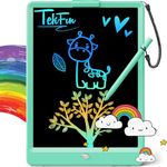 TEKFUN LCD Writing Tablet Doodle Pad for Kids, 10inch Rainbow Drawing Board Doodle Board Educational Learning Toys for 3 4 5 6 Year Boys Girls Birthday Gift (Green)