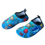 Bigib Toddler Kids Swim Water Shoes Quick Dry Non-Slip Water Skin Barefoot Sports Shoes Aqua Socks for Boys Girls Toddler, Seaworld Turtle, 8 Toddler
