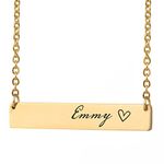 HUAN XUN Emmy Name Angel Name Necklace for Women Bar Initial Necklace Personal Jewelry Birthday Valentine Gift