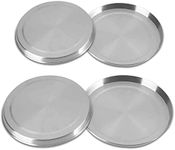 AcbbMNS 4Pcs/Set Stove Top Burner Covers Stainless Steel Round Electric Stove Burner Covers Kitchen Cooker Protection Stove Top Covers Silver, 2pcs 6.7" and 2pcs 8.3"