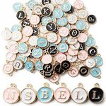 NSBELL Alloy Steel 104Pcs Letter Multi Charms For Jewelry Making Bracelet Initial Double Sided Alphabet, Necklace Bracelet