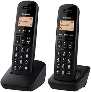 Panasonic KX-TGB612EB DECT Cordless Landline Telephone with Nuisance Call Blocker and Shock Resistant Handsets (Twin Handset Pack) – Black