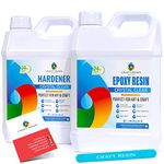 CRAFT RESIN 8L Epoxy Resin Kit - Crystal Clear Epoxy Resin Kit & Hardener for DIY Art, Mold Casting, Wood, Jewelry Making, Coasters, Table Top, Countertop Coating - Food Safe, Heat & UV Resistant