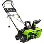 Earthwise SN71022 22" 14-Amp Electric Corded Snow Thrower with LED Lights, Green/Black