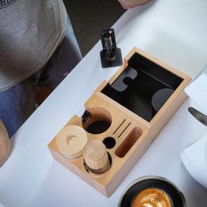 KNODOS Espresso Tamping Kit 54mm Maple & Beech – Click Tamper, Coffee Leveler, Beechwood Knock Box, Tamping Station & WDT Tool For Breville Barista Express, Pro, Touch & Bambino Plus