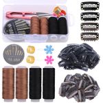 120 pcs Hair Extension Clips Set with Sewing Needles & Threads - Perfect for Wig Making & Hair Extensions