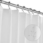 LiBa Fabric Shower Curtain, White Shower Curtain, Heavy Duty, Hotel Style, Water Repellent, Soft Cloth Shower Curtain, Machine Washable 72 x 72 Inches(White)