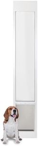 PetSafe Doggy Door for Sliding Glass Doors, Adjustable Height 91 7/16" to 96", No-Cut DIY Install, Aluminum Panel, Ideal for Renters, for Large Dogs Up to 100 lb, (White, Large)