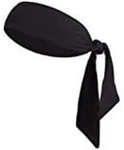 Tough Headwear Tie Headband for Men - Tennis Headband for Women, Sweat Band for Workout, Running, Football, Basketball, Athletics - Midnight Black