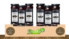 St. Dalfour 3 Pc. Black Cherry + 3 Pc. Black Berry Fruit Spread | 284g Each | Old French Recipe | Made with Only Fruit Juice Concentrate