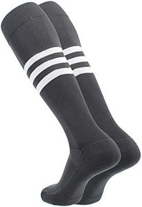 TCK Performance Baseball/Softball Socks (Graphite/White, Medium)
