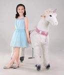 UFREE Action Pony, Large Mechanical Unicorn Toy, Ride on Bounce up and down and Move, Height 44'' for Children 6 Years Old to Adult (Unicorn with Pink Horn)