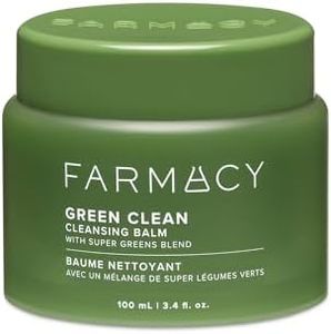 Farmacy Makeup Remover Cleansing Balm - Green Clean Waterproof Makeup Remover + Oil Based Cleanser - Newly Formulated Double Cleanser with Plant Based Waxes + Upcycled Moringa (100ml)