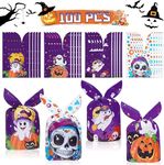 TurnOnLove Halloween Treat Candy Bag, 100PCS Goodie Bags, Holiday Party Favors Supplies for Trick or Treat