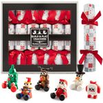 Kuckoo Crackers - Build and Play Christmas Building Block Christmas Crackers – Fun Holiday Activity for Kids & Families | DIY Festive Brick Models Including Santa Claus & Christmas Tree | Pack of 6