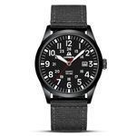 LN LENQIN Mens Watches Military Watch Field Watch Analog Quartz Watches for Men Waterproof Wrist Watches with Date Nylon Band Army Tactical Sports Watch