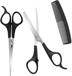 Professional Barber Set of Scissors and Hair Comb for Hairdressing, Hair Cutting, Thinning and Texturizing Perfect for Salon and Home Use… (3pc Hairdresser Set)