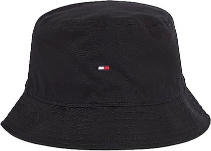 Tommy Hilfiger Men's Flag Bucket Hat, Black, One Size