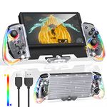 Switch Controller for Nintendo Switch/OLED, One-Piece Switch Controllers Replacement for Joycon, Handheld Switch Grip Remote with 8 RGB Colors,Adjustable TURBO, Dual Motor Vibration, Back Button