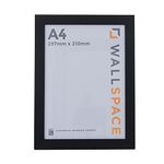 Wall Space A4 Black Frame | A4 Black Picture Frame 297x210 | A4 Black Photo Frame | Matt Black Wooden A4 Picture Frames | Wooden Black A4 Certificate Frame | SOLID WOOD | REAL GLASS | 297 x 210 mm