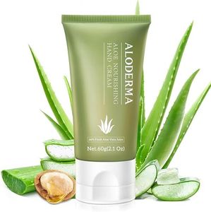 Aloderma Aloe Hand Cream with 66% Organic Aloe Vera for Men & Women, Non-Greasy Gentle Hand Cream for Dry, Cracked Hands, Moisturizing Aloe Working Hands Lotion with Shea Butter for Soft Hands, 2.1oz