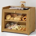 Goozii Bamboo Bread Box for Kitchen