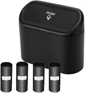 Car Trash Can, Car Trash Bin with Lid, Hanging Mini Vehicle Trash Bin with 60 Car Trash Bags, Car Dustbin Garbage Organizer, Bin Trash Container for Auto Cars, Home, Office（Black）