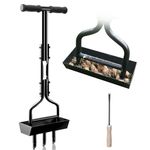 vanpein Lawn Aerator Gardening Tool with Storage Tray for Collecting Soil Cores, Manual Yard Plug Aerator & Clean Tool, Grass Core Aeration Tools for Lawn Care,37.6", Patented