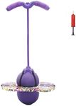 Christoy Pogo Ball with Handles for Kids & Adults, Pogo Balance Bounce Ball,Pogo Trick Board for Girls and Boys Ages 6 and up (Purple-Colourful)