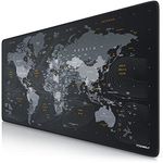 TITANWOLF World Map XXL Speed Gaming Mouse Pad Mouse Mat - 900 x 400 x 3mm - XXL mousepad - Table mat large size - improved precision and speed - Design Planisphere