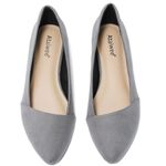 Ataiwee Women's Wide Width Flat Shoes - Comfortable Breathable Pointed Suede Soft Anti Slip Sole Ballet Flats.(1908076-2308,GR/MF,UK4 Wide)