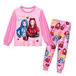 Aepotumn Girls Descendants 4 Pyjamas Long Pjs 2 Piece The Rise of Red Long Sleeve Top Pants Sleepwear Loungewear Suit for Girls