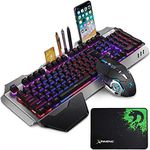LexonElec Wireless 2.4G Rechargeable Keyboard Mouse Set 3800mAh Large Capacity Mechanical Feel Rainbow Backlit Gamer Keyboard 2400DPI 7 Colors Breathing Mouse 6 Buttons Optical Mice