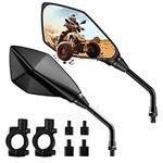 ATV Mirror, Esploratori Motorcycle Rear View Mirrors for Bike Scooter Cruiser with 8mm 10mm Bolt, 7/8" Handle Bar Mount Clamp, Side Rearview Mirrors Compatible with Yamaha Honda Kawasaki Victory