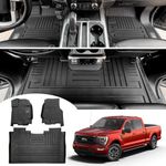 Utiiy Floor Mat Fit for 2015-2024 Ford F150 SuperCrew Floor Liner Anti-Slip Truck Floor Mat for 2023 Ford F-150 22-24 Lightning Models Accessories(Not Fit Rear Seat with Under-Seat Fold Flat Storage)