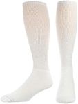 TCK TS All Sport Polyester Baseball Football Soccer Volleyball Tube Sock (White, Large)