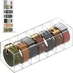 Neatsure Belt Organizer for Closet, Acrylic 7 Compartments Belt Storage Holder Display Case for Tie, Bow Tie, scarf, Jewelry, Watch, Bracelets