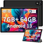 DOOGEE U9 2024 Newest Android 13 10" Tablet 7GB RAM+64GB ROM 1TB TF, Bluetooth 5.0 WIFI 6 Tablet, 10W Fast Charging Android Tablets, OTG, Type C, 3.5mm Heakphone Jack, Black - 2024