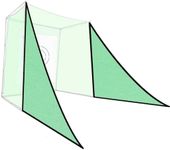 2PCS Green Golf Triangle Side Net with Sandbags for Practice Hitting Netting or Simulator Impact Screen;Shank Net Barrier Net for Golf Driving Cage Frame (2 PCS, 7' X 7')