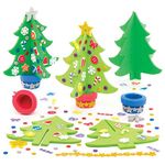 Baker Ross AR802 Tree Christmas Foam Craft Kit for Kids, Pack of 4