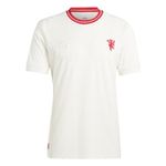 adidas Men's Soccer Manchester United 23/24 Lifestyler Third Jersey - Premium Off-Field Jersey Made with Recycled Materials, White, S