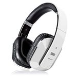 August EP650 Bluetooth Wireless Over Ear Headphones with aptX LL Low Latency/Multipoint/NFC / 3.5mm Audio in/Headset Microphone - White